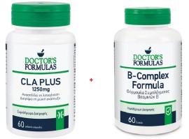 Doctors Formula BUNDLE CLA Plus 1250mg Συμπλήρωμα Διατροφής 60 Μαλακές Κάψουλες - B Complex Folmula Φόρμουλα Συμπλέγματος Βιταμινών B 60 Δισκία