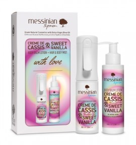 Messinian Spa PROMO Creme De Cassis & Sweet Vanilla Hair & Body Mist Αρωματικό Σπρέι για Μαλλιά & Σώμα 90ml & Body Balm Lotion Ενυδατικό Γαλάκτωμα Σώματος 100ml