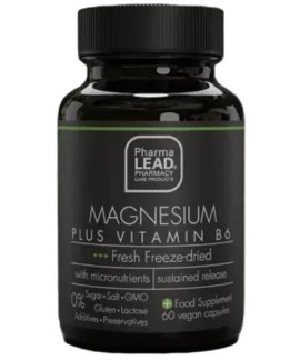 PharmaLead Black Range Magnesium Plus Vitamin B6 για την Ομαλή Λειτουργία των Μυών & του Νευρικού Συστήματος 60 Φυτικές Κάψουλες