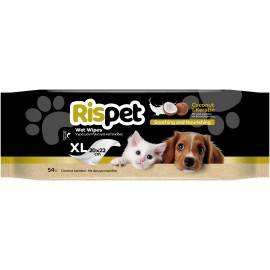 Rispet Coconut & Keratin Υγρά Μαντήλια για Κατοικίδια με Άρωμα Καρύδα 54 Τεμάχια