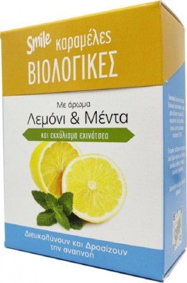 AM Health Smile Βιολογικές Καραμέλες με Άρωμα Λεμόνι - Μέντα και Εκχύλισμα Εχινάτσεα για Δροσερή Αναπνοή 15 Τεμάχια