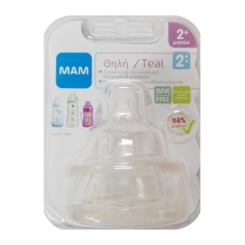 Mam Θηλή Σιλικόνης Μεσαίας Ροής 2m+ Μέγεθος:M 2 Τεμάχια [405S]