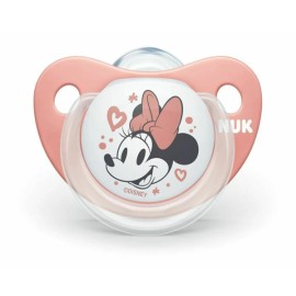 Nuk Disney Mickey Πιπίλα Σιλικόνης Με Θήκη 6-18m+ Χρώματα:Σομόν - Γκρι - Διάφανο 1 Τεμάχιο [10.736.380]