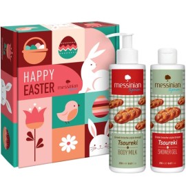 Messinian Spa PROMO Shower Gel Tsoureki Ενυδατικό Αφρόλουτρο Τσουρέκι 250ml & Body Milk Tsoureki Ενυδατικό Γαλάκτωμα Σώματος Τσουρέκι 250ml