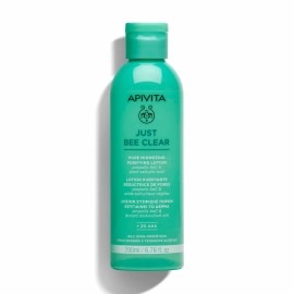 Apivita Just Bee Clear Λοσιόν Σύσφιξης Πόρων - Εξυγιαίνει το Δέρμα με Propolis AMC & Φυτικό Σαλικυλικό Οξύ 200ml