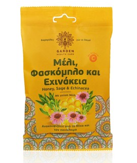 Garden Healthcare Καραμέλες για το Λαιμό Μέλι, Φασκόμηλο & Εχινάκεια 60gr