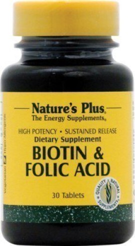 Natures Plus Biotin Folate 30 Ταμπλέτες