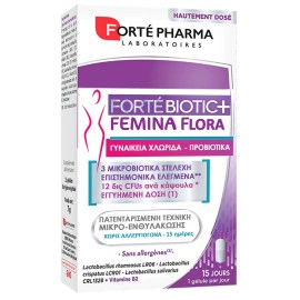 Forte Pharma Fortebiotic+ Femina Flora για τη Διατήρηση Χλωριδικής Ισορροπίας & Φυσιολογικών Βλεννογόνων 15 Κάψουλες