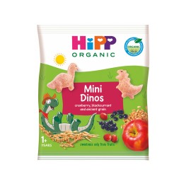 HiPP BIO Mini Δεινοσαυράκια από το 1ο Έτος Βιολογικά Σνακ 30gr