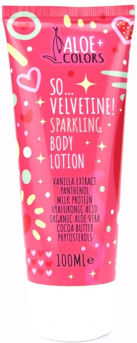 Aloe Colors So Velvetine! Sparkling Body Lotion Ενυδατικό Γαλάκτωμα Σώματος με Άρωμα Πούδρας και Glitter 100ml