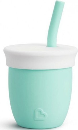Munchkin Mint Cest Silicone! Βεραμάν Εκπαιδευτικό Ποτηράκι με Καλαμάκι για 6 Μηνών 118ml
