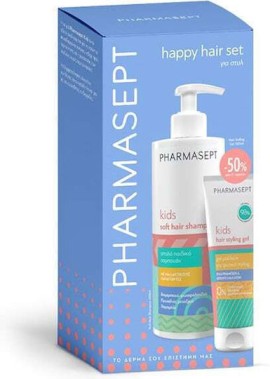 Pharmasept PROMO Kids Soft Hair Shampoo Απαλό Παιδικό Σαμπουάν Καθημερινής Χρήσης 400ml & Hair Styling Gel Μαλλιών για Δυνατό Κράτημα 100ml