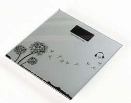 Medico Ηλεκτρονική Ζυγαριά Μπάνιου Γυάλινη Γκρι [ADS-4953] Με Λουλούδια
