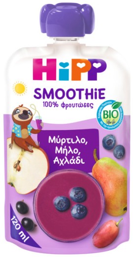 HiPP BIO Smoothie με Μύρτιλο, Μήλο & Αχλάδι για Παιδιά από το 1ο Έτος 120ml