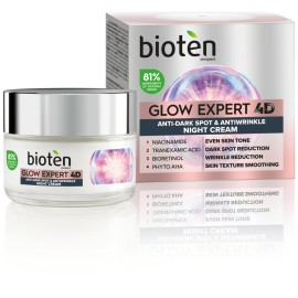 Bioten Glow Expert 4D Αντιγηραντική Κρέμα Νυκτός με Δράση Κατά των Πανάδων 50ml