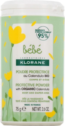 Klorane Bebe Protective Powder Προστατευτική Πούδρα Ταλκ με Καλέντουλα 75gr