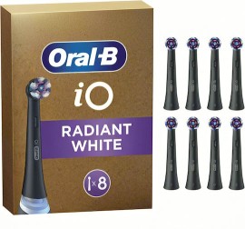 Oral B iO Radiant White Ανταλλακτικές Κεφαλές Ηλεκτρικής Οδοντόβουρτσας Μαύρο 8 Τεμάχια