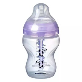 Tommee - Tippee Πλαστικό Μπιμπερό Advanced Anti - Colic Μικρής Ροής για 0m+ Μωβ 260ml