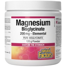 Natural Factors Magnesium Bisglycinate, 200mg Powder Μαγνήσιο 120gr Σκόνη