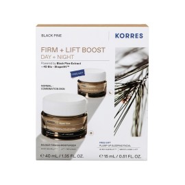 Korres PROMO Μαύρη Πεύκη 4D Κρέμα Ημέρας Σύσφιγξη + Lifting  Κανονικές - Μικτές Επιδερμίδες 40ml - ΔΩΡΟ Μαύρη Πεύκη 4D Κρέμα Νυκτός για Σύσφιγξη + Lifting 15ml