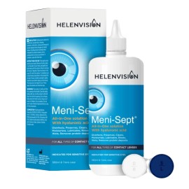 Helenvision Meni Sept Διάλυμα Καθαρισμού Φακών Επαφής 380ml & Θήκη για Φακούς Επαφής
