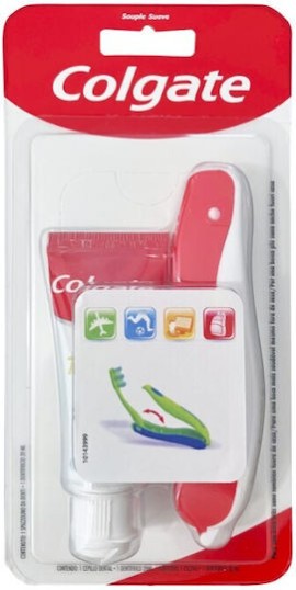 Colgate Travel Kit Οδοντόβουρτσα Μαλακή Θύσανοι Zig Zag Κόκκινο 1 Τεμάχιο & Οδοντόκρεμα 20ml