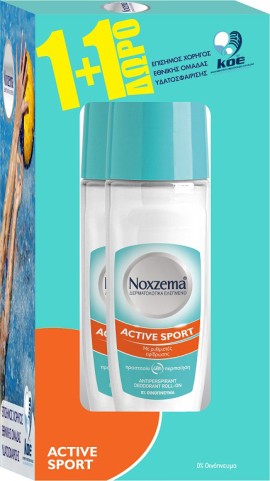 Noxzema Men PROMO Active Sport Ανδρικό Αποσμητικό Roll on 48ωρης Προστασίας 2x50ml