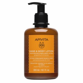 Apivita Moisturizing Hand & Body Lotion Ενυδατική Λοσιόν Με Γκρέιπφρουτ & Μέλι 300ml