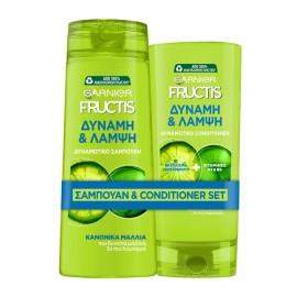 Garnier Bundle Fructis Strength & Shine Σετ Ενδυνάμωσης Μαλλιών Σαμπουάν 400ml - Conditioner Μαλακτική Κρέμα Μαλλιών  200ml