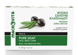 Macrovita Soap Φυσικό Σαπούνι για Πρόσωπο, Σώμα & Μαλλιά με Λάδι Ελιάς 125gr