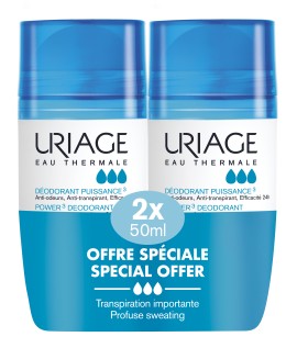 Uriage PROMO Power 3 Deodorant Roll On Αντιιδρωτικό Αποσμητικό 2x50ml