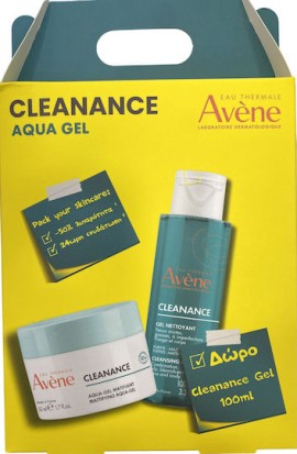 Avene PROMO Cleanance Eau Thermale Mattifying Aqua Ενυδατική Κρέμα Gel Προσώπου 50ml & ΔΩΡΟ Eau Thermale Cleanance Cleanance Gel Καθαρισμού Προσώπου για Λιπαρές με Ατέλειες και Τάση Ακμής Επιδερμίδες 100ml