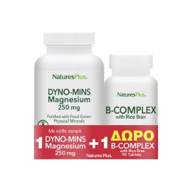 Natures Plus PROMO Dyno-Mins Magnesium 250mg 90 Ταμπλέτες & ΔΩΡΟ B-Complex 90 Ταμπλέτες