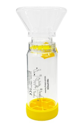 RossMax Αεροθάλαμος Εισπνοών με Μάσκα Σιλικόνης για Νεογνά έως 1,5 Ετών Κίτρινο 1 Τεμάχιο [AS175]