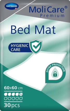 Hartmann MoliCare Premium Bed Mat Hygienic Care Απορροφητικά Υποσέντονα μίας Χρήσης 5 Σταγόνες 60cm x 60cm 30 Τεμάχια