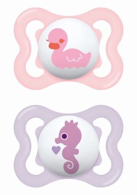 Mam Air Ορθοδοντική Πιπίλα Σιλικόνης για 2-6m+ Ροζ - Μωβ 2 Τεμάχια [120SGc]