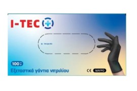 I-TEC Εξεταστικά Γάντια Νιτριλίου Small Xωρίς Πούδρα Μαύρο 100 Τεμάχια