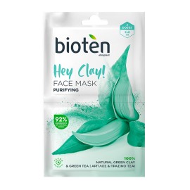 Bioten Hey Clay Purifying Μάσκα Προσώπου για Βαθύ Καθαρισμό με Πράσινη Άργιλο & Πράσινο Τσάι 2x8ml