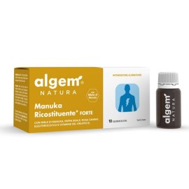 Algem Natura Manuka Ricostituente Forte Πολυβιταμινούχο Συμπλήρωμα Διατροφής για Πνευματική Τόνωση και Ενέργεια 10 Φιαλίδια x 10ml