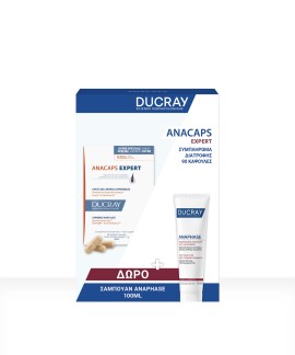 Ducray PROMO Anacaps Expert Συμπλήρωμα Διατροφής που Προτείνεται για τη Χρόνια Τριχόπτωση 90 Κάψουλες & ΔΩΡΟ Anaphase Chronic Σαμπουάν Κατά της Χρόνιας Τριχόπτωσης & της Αραίωσης 100ml