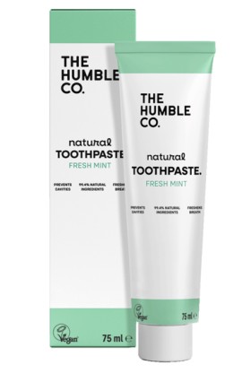 The Humble Co. Fresh Mint Οδοντόκρεμα Κατά της Τερηδόνας & της Πλάκας Μέντα 75ml