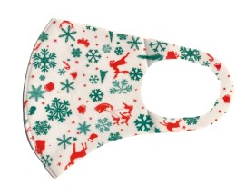 Χριστουγεννιάτικη Υφασμάτινη Μάσκα Ενηλίκων Τάρανδος Κόκκινος Classic 1 Τεμάχιο