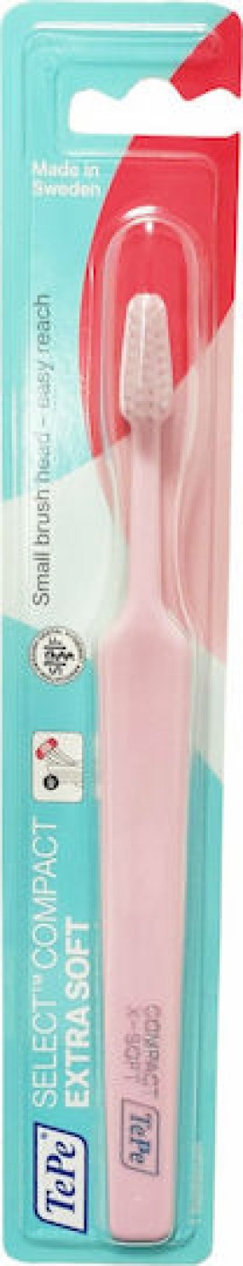 TePe Select Compact X-Soft Οδοντόβουρτσα Πολύ Μαλακή Ροζ 1 Τεμάχιο