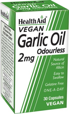 Health Aid Garlic Oil 2mg Συμπλήρωμα Διατροφής με Έλαιο Σκόρδου για Ρύθμιση Πίεσης - Χοληστερόλης 30 Φυτικές Κάψουλες