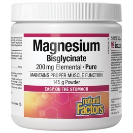 Natural Factors Magnesium Bisglycinate, 200mg Powder Μαγνήσιο 145gr Σκόνη