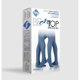 Be On Top Medical Κάλτσα Ριζομηρίου, Αντιεμβολική με Σιλικόνη Συμπίεσης 19mmHg Λευκό 1 Ζευγάρι