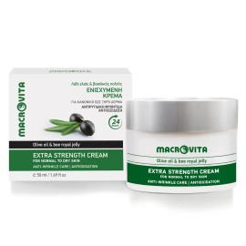 Macrovita Extra Strenght Cream Ενισχυμένη Κρέμα Προσώπου με Λάδι Ελιάς & Βασιλικό Πολτό Κανονική & Ξηρή Επιδερμίδα 50ml