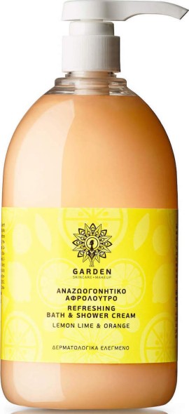 Garden Lemon Lime & Orange Bath & Shower Gel Ενυδατικό Αφρόλουτρο με Αναζωογονητικό Άρωμα Εσπεριδοειδών 1000ml
