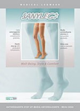 SANYLEG ΕΛΑΣΤΙΚΗ ΚΑΛΤΣΑ ΡΙΖΟΜΗΡΙΟΥ ΜΕ ΣΙΛΙΚΟΝΗ STAY UP P23 Μπέζ Small