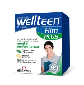Vitabiotics Wellteen Him Plus Συμπλήρωμα για την Μνήμη Έφηβοι 13-19 Χρονών 28 Δισκία & 28 Μαλακές Κάψουλες
